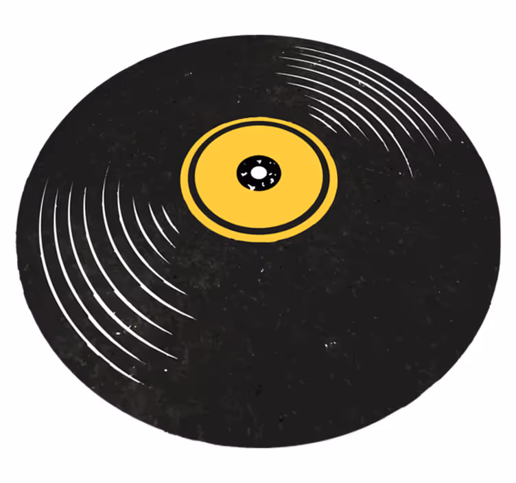 Crni vinil podovi s vintage vinilnim zapisima - TenStickers