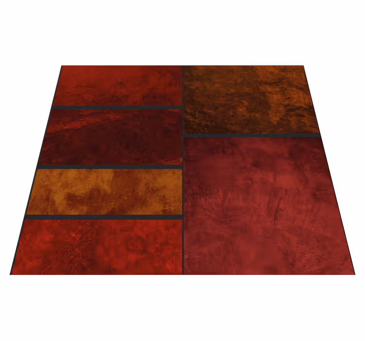 Vinil podovi crvena s teksturiranim patchwork dizajnom - TenStickers