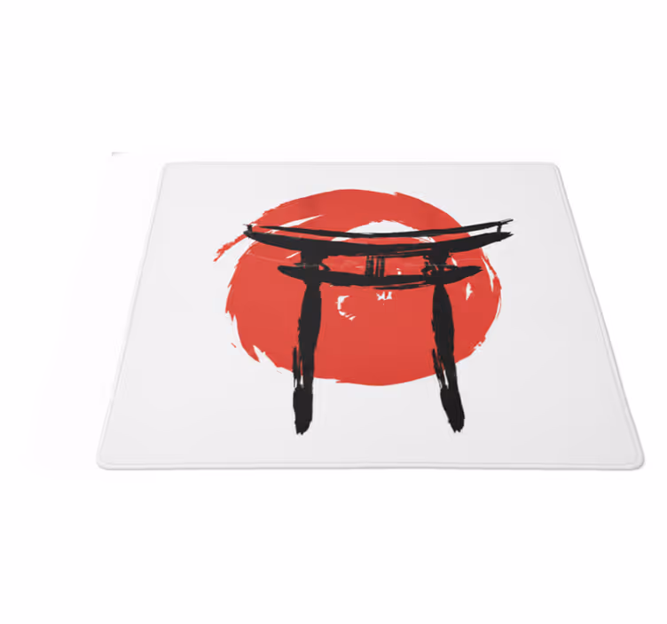 Vinil podovi crvena s japanskim oslikanim vratima - TenStickers