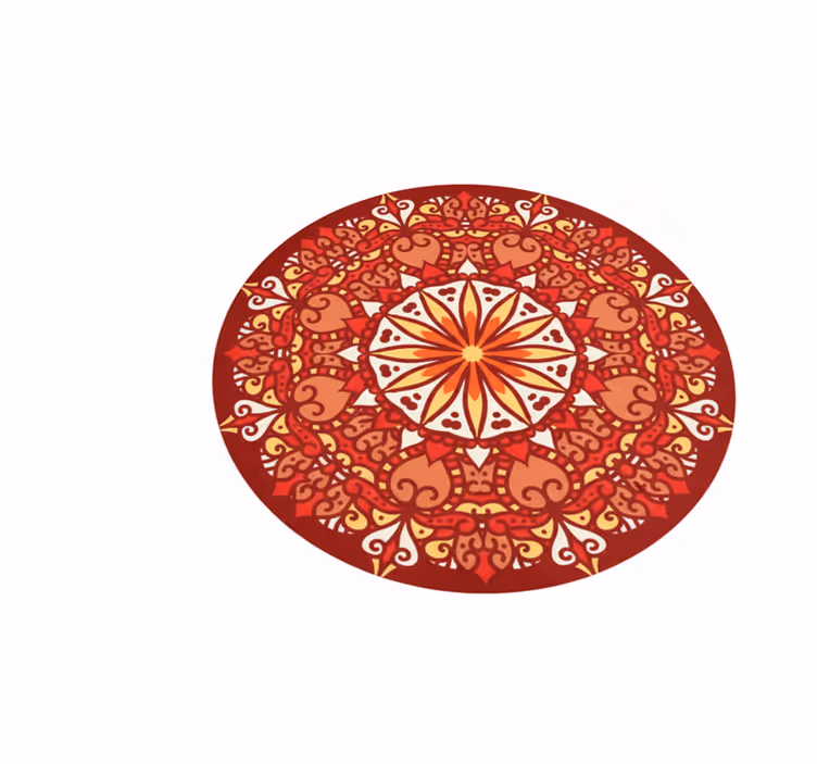 Vinil podovi crvena luksuzna šarena mandala - TenStickers