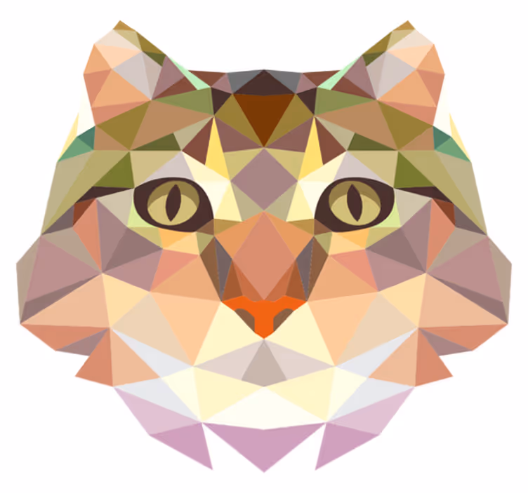 Nevjerojatna geometrijska mačja vinilna prostirka - TenStickers