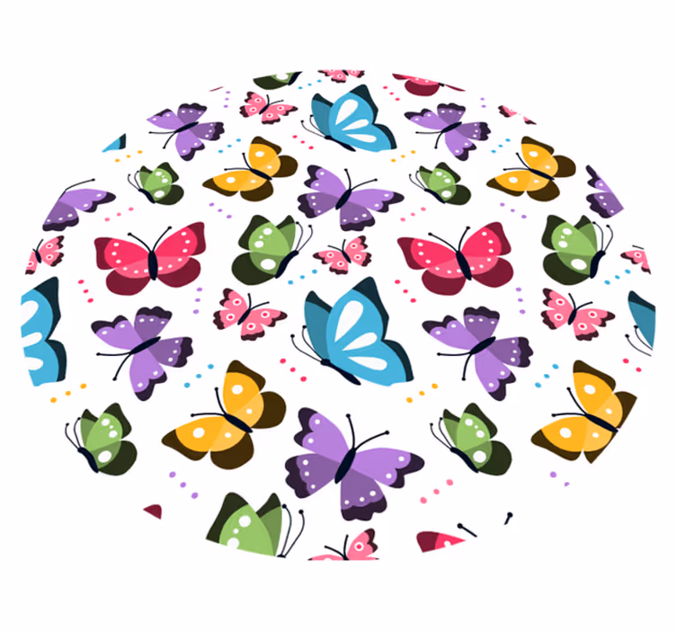 Fenomenalni okrugli leptiri vinilne prostirke - TenStickers