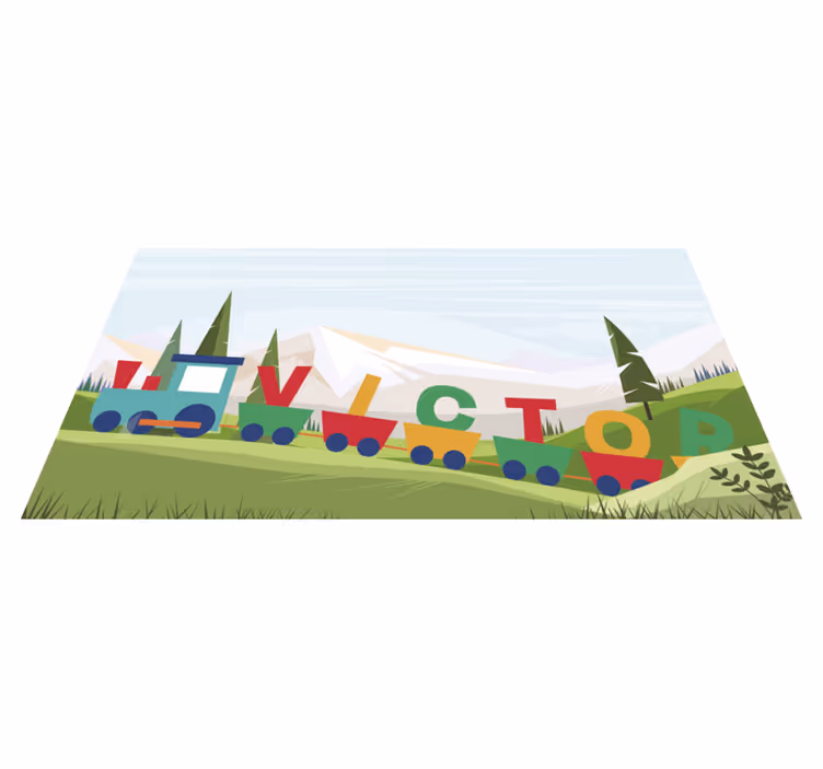 čudesne personalizirane bebe vlaka vinilna prostirka - TenStickers