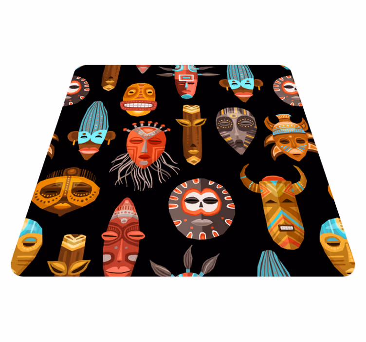 Plemenske maske etno vinilne prostirke - TenStickers