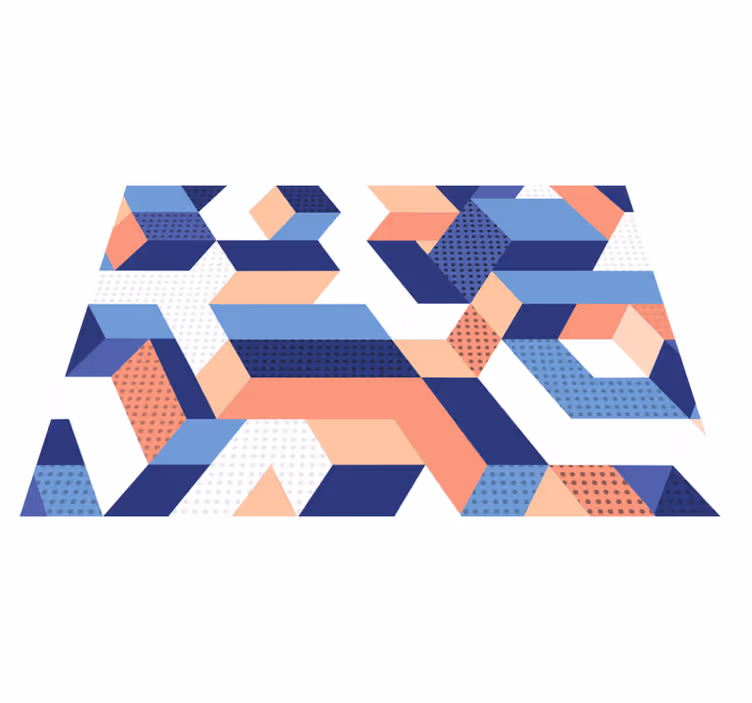 Moderna 3d geometrijska vinilna prostirka - TenStickers
