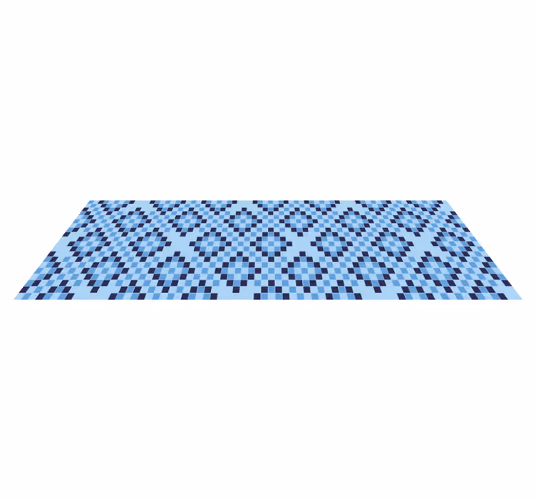 Vinilni tepih geometrijski plavi kvadrati - TenStickers