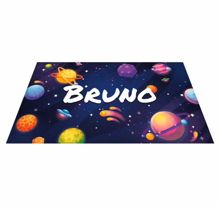 Svemir i planeti vinilna prostirka s imenom - TenStickers