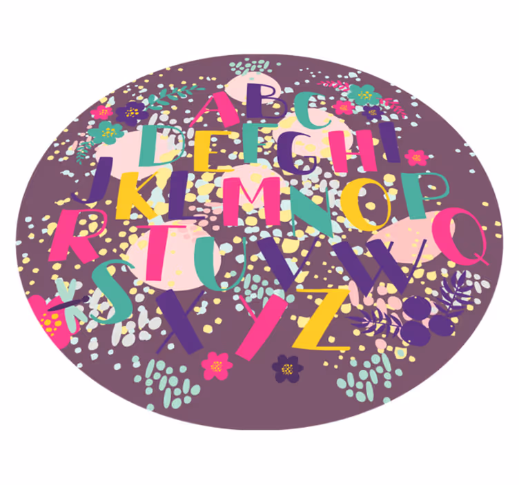 Cvjetna abeceda vinilna prostirka - TenStickers