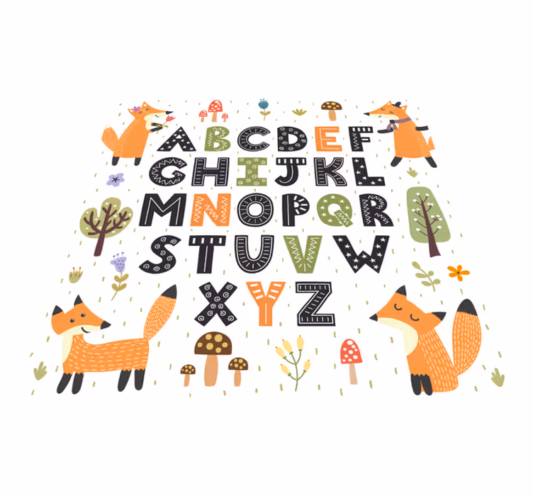 Zapanjujući tepih od vinil abecede sa šumom - TenStickers