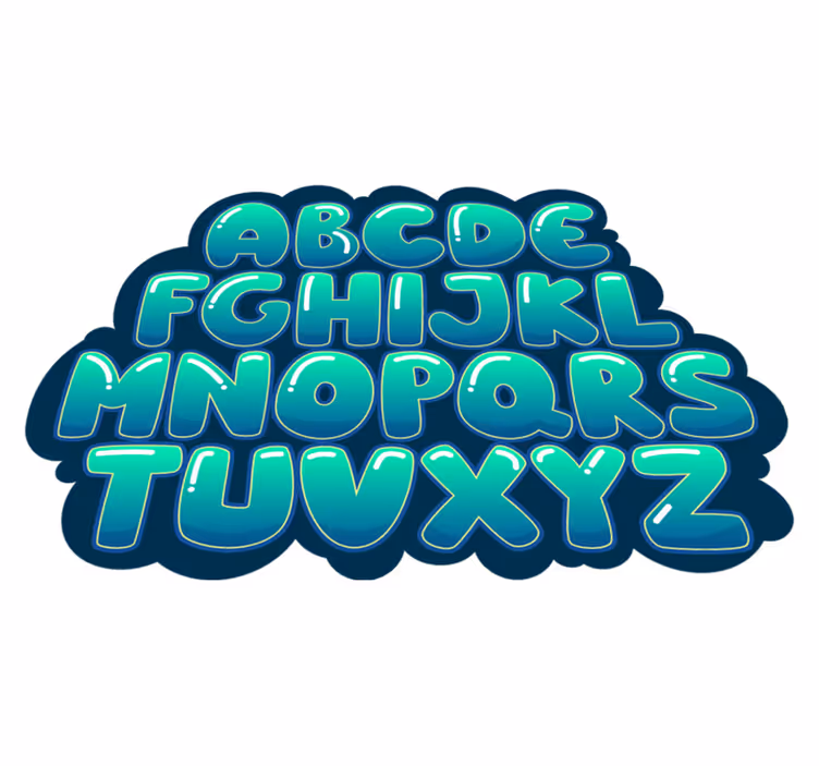 Vinil podovi abeceda abecedni oblak - TenStickers