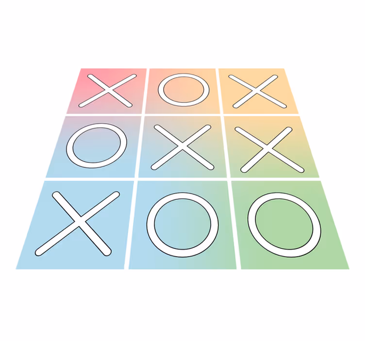 Vinil podovi igre igra tic-tac-toe - TenStickers