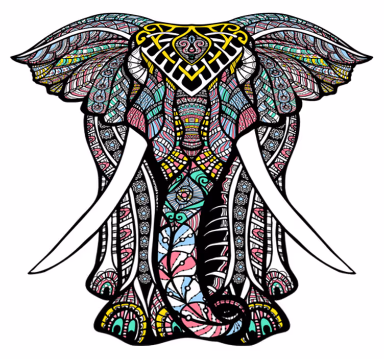 Divna slonova mandala od vinila - TenStickers