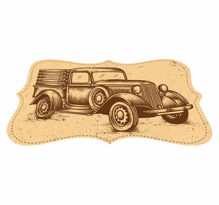 Vintage stil tepih kamion dizajn - TenStickers