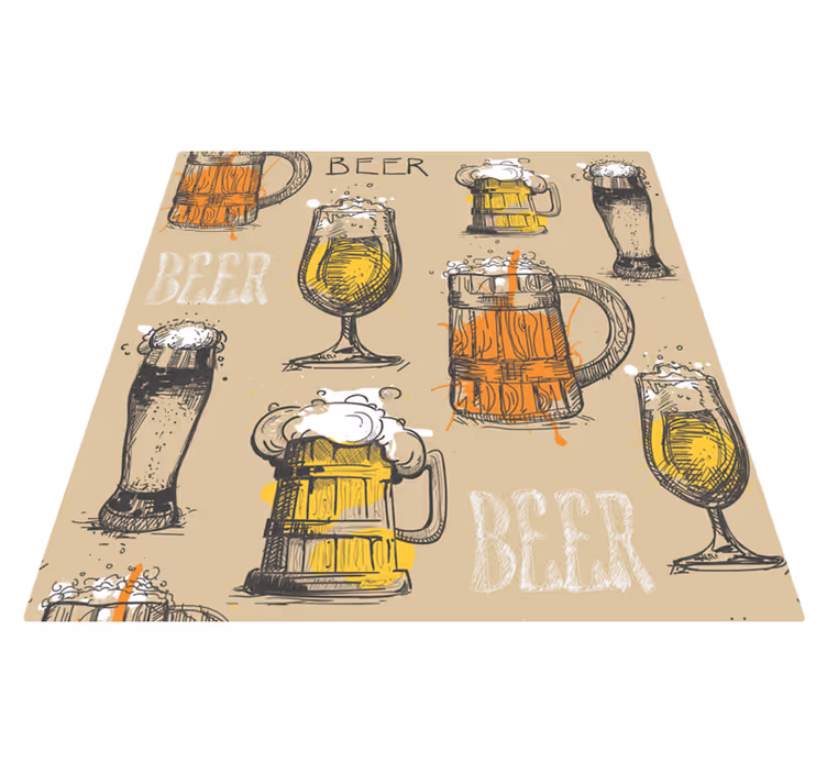 Vintage vinilna prostirka - čaše za pivo - TenStickers