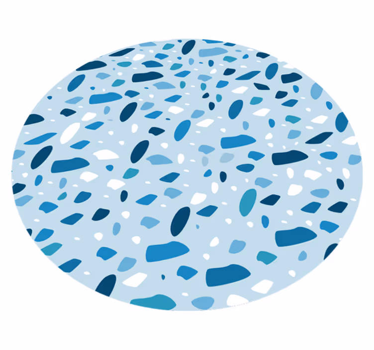 Fantastičan plavi terrazzo tekstura kameni vinilni prostirki - TenStickers