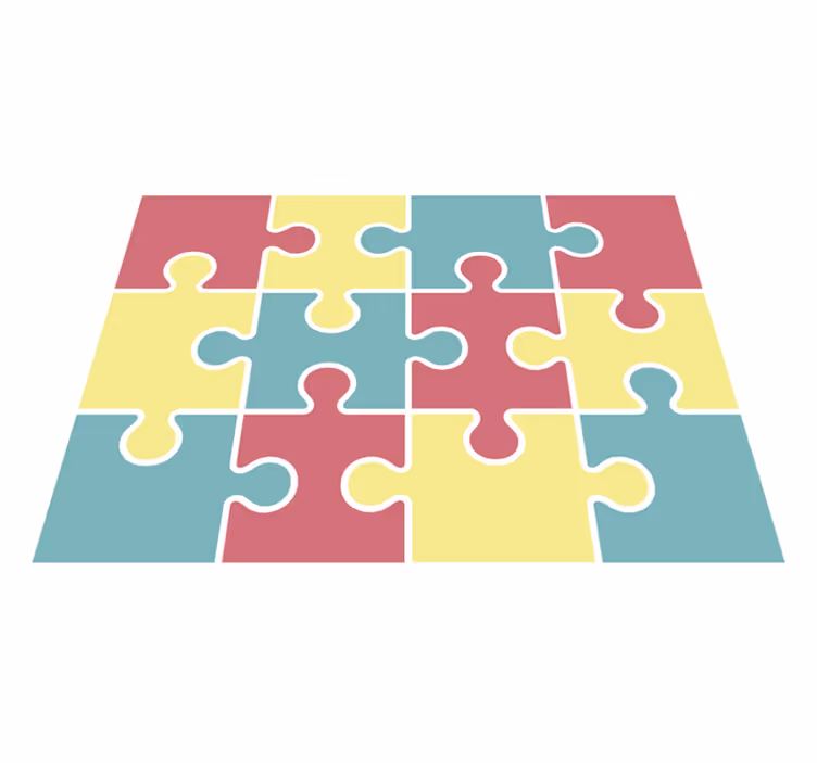 Pastelni tonovi puzzle igra vinilna prostirka - TenStickers