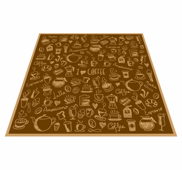 Vinil pod u kuhinji kolekcija crteža za kavu - TenStickers