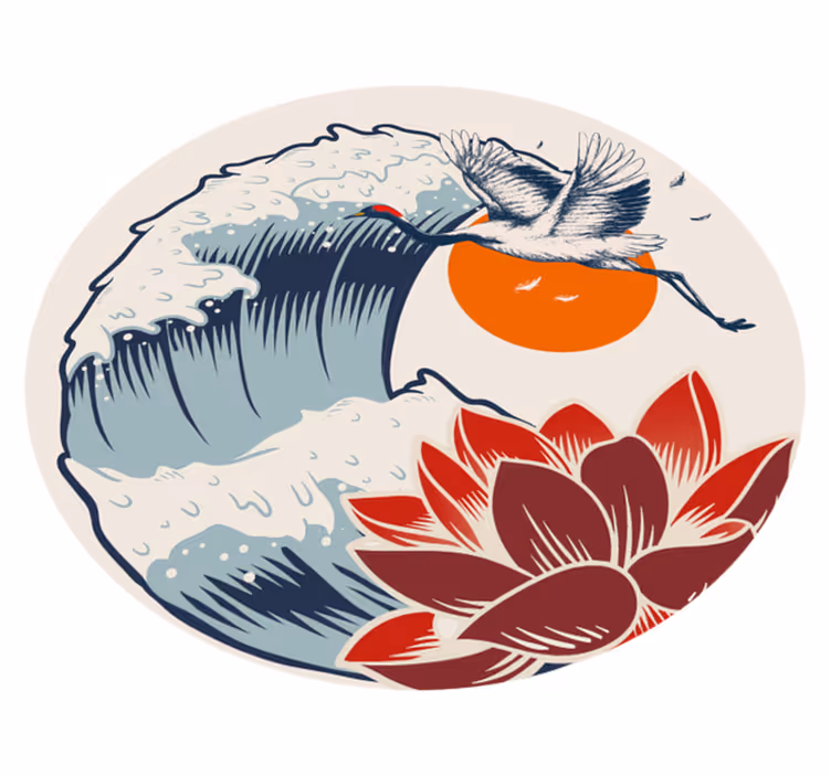 Veliki val kangawa moderne vinilne prostirke - TenStickers