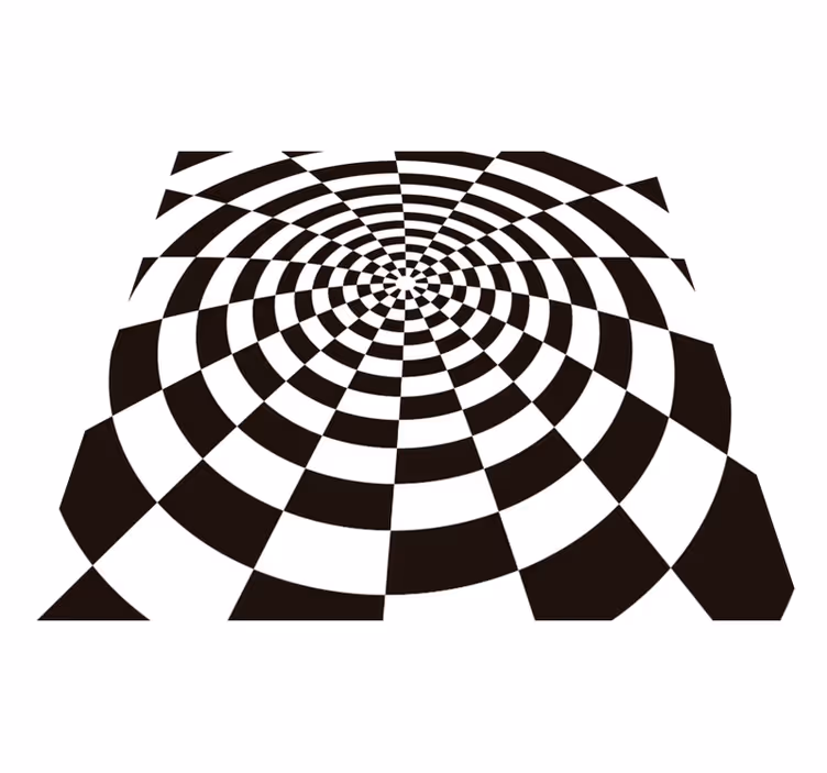 Crno-bijela pravokutna geometrijska vinilna prostirka - TenStickers