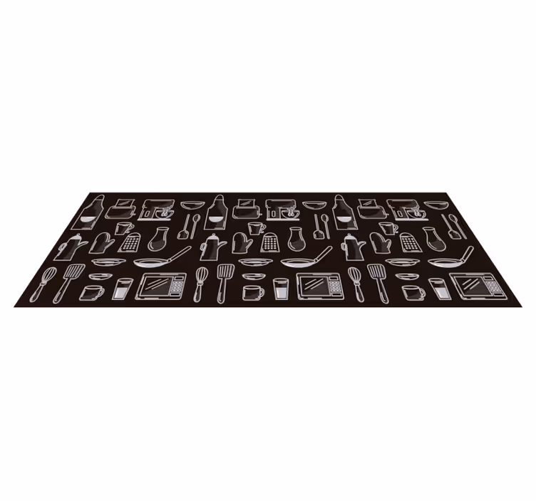 Pravokutni kuhinjski alati moderni vinil tepih - TenStickers