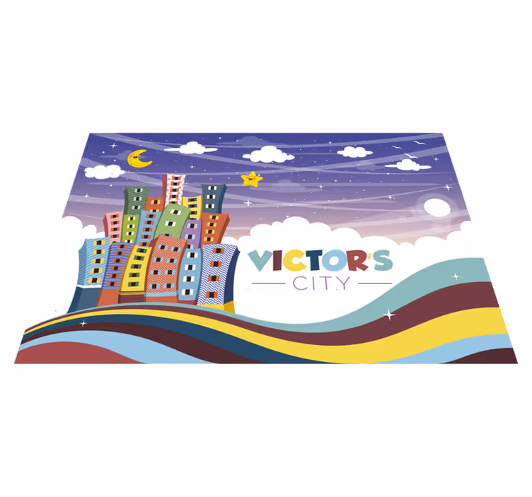 Vinil podovi s imenima cityscape duga - TenStickers