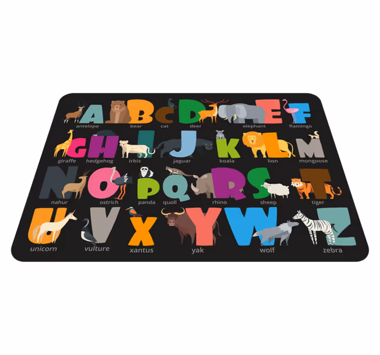 životinja abeceda en vinil tepih abeceda - TenStickers