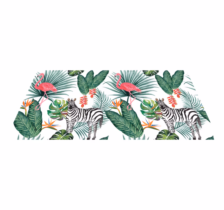 Flamingo & zebra animal vinil prostirka - TenStickers