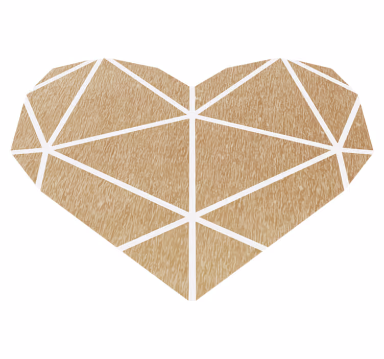 Bež srce geometrijska vinilna prostirka - TenStickers
