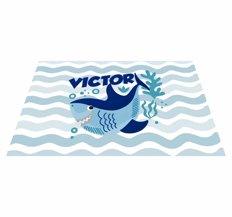 Vinil podovi s imenima prilagođena ilustracija morskog psa - TenStickers
