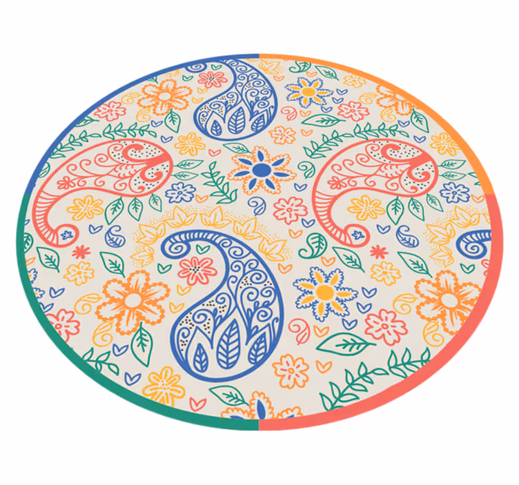 šareni tepih za spavaću sobu paisley - TenStickers