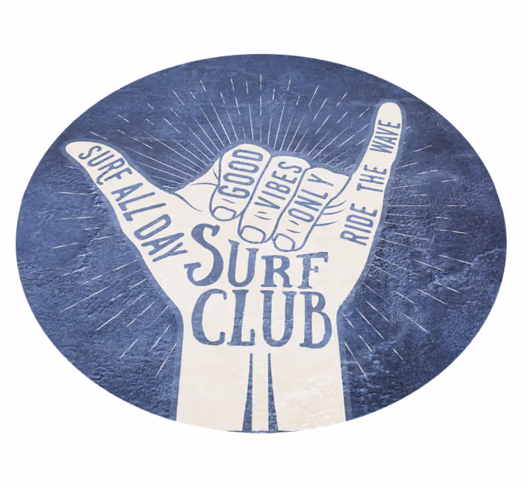 Vinilne prostirke s frazama amblem surf kluba - TenStickers