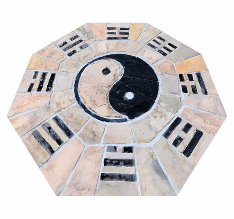Mramorni tepih ying i yang tekstura - TenStickers