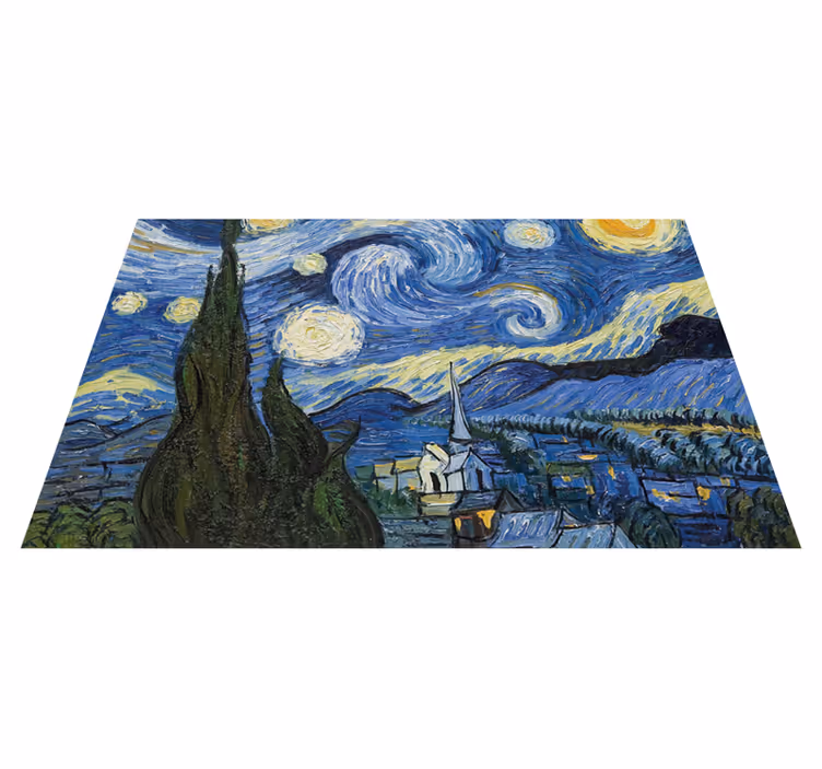 Van gogh zvjezdasti noćni vinil prostirač za blagovaonicu - TenStickers