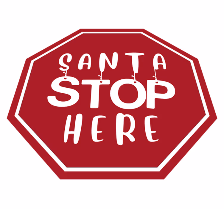Vinil podovi Božić djed mraz znak stop - TenStickers