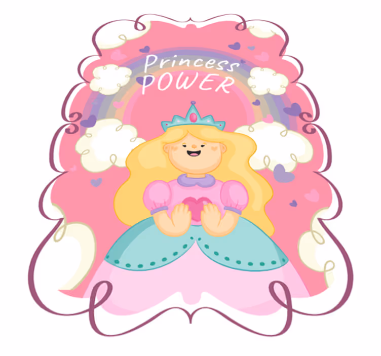 Disney princeze na ružičastoj podlozi vinil prostirka - TenStickers