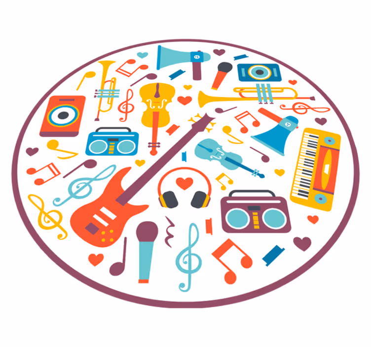 Drugi vinil podovi glazbeni krug za igru - TenStickers