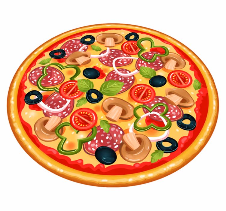 Italija pizza kružni vinil tepih - TenStickers