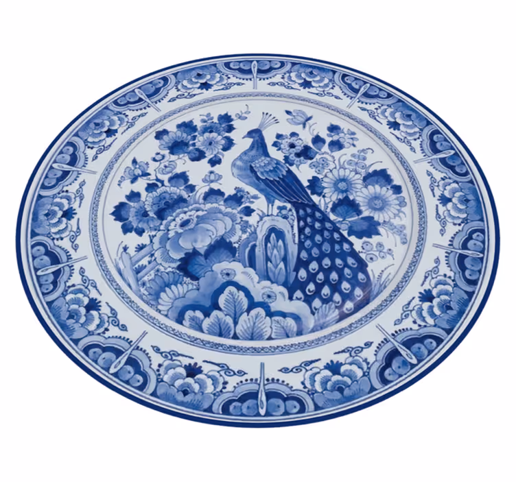 Delftware tepih od paunovih pločica - TenStickers