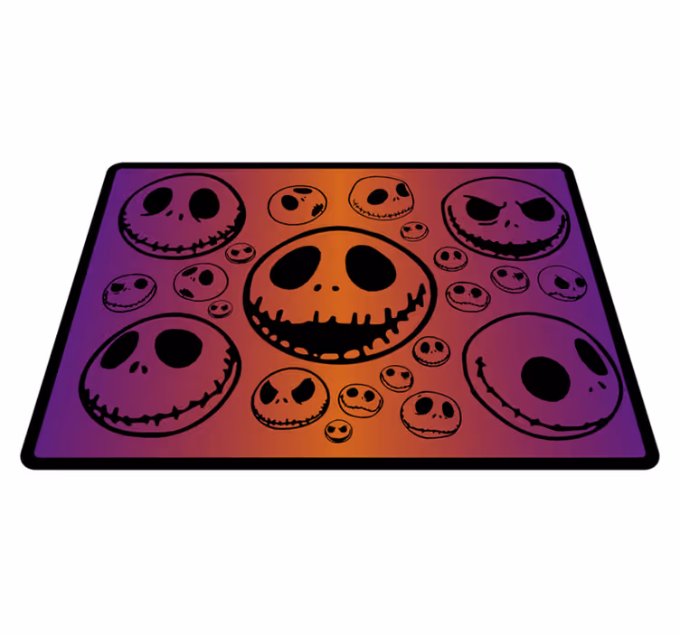 Vinil podovi Noć vještica uzorak sablasnih lubanja - TenStickers