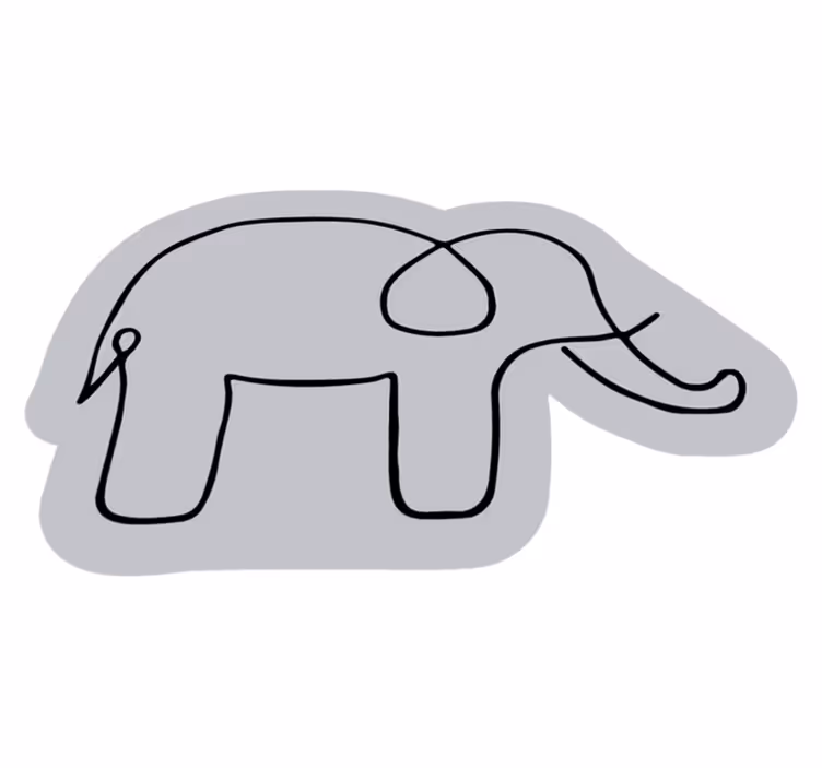 Slon skica životinjski tepih - TenStickers