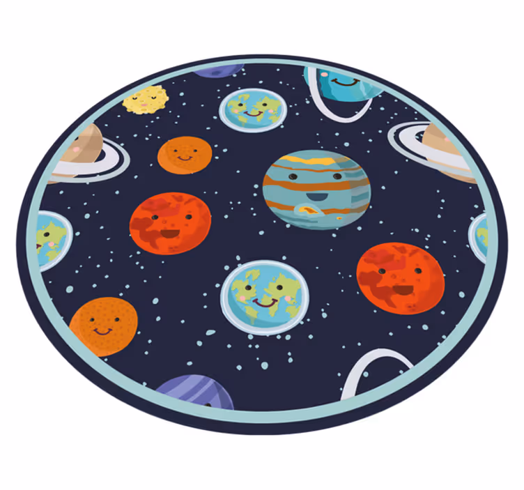 Nasmijani planet solarni sustav djeca vinil prostirka - TenStickers