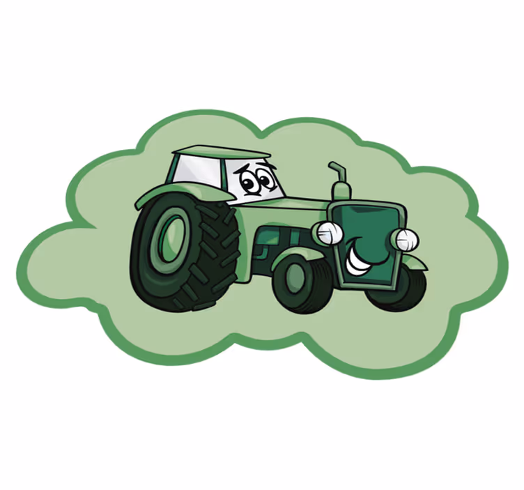 Zelena traktorska dječja vinil prostirka - TenStickers