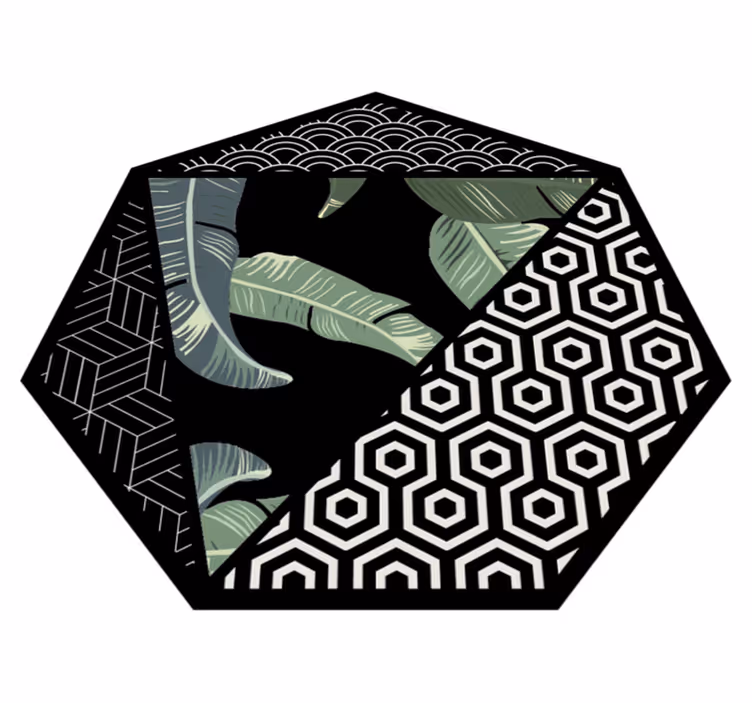 Zeleno lišće i geometrijske prostirke - TenStickers