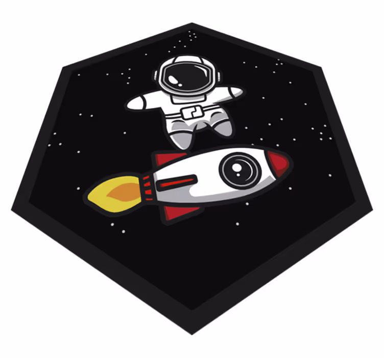 Raketa u svemiru dječji vinil tepih - TenStickers