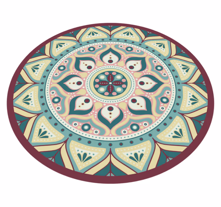 Okrugli vinil tepih mandala višebojni - TenStickers