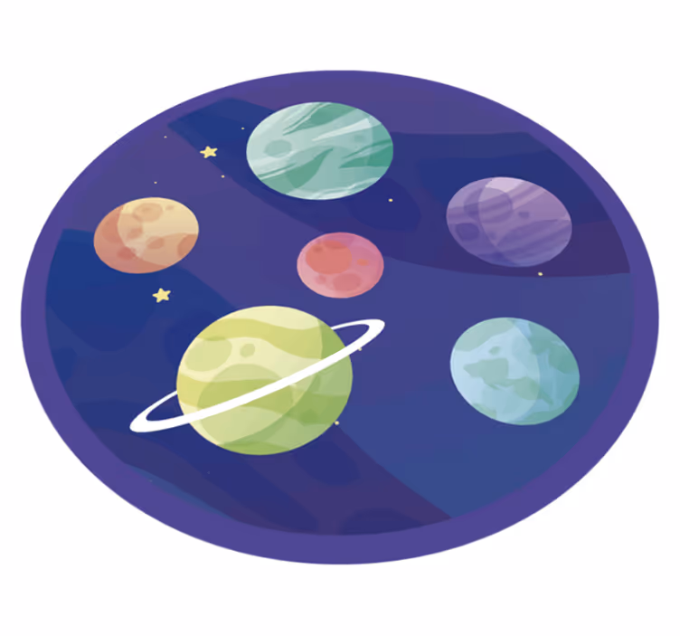 Različiti planeti galaksija djeca vinil prostirka - TenStickers