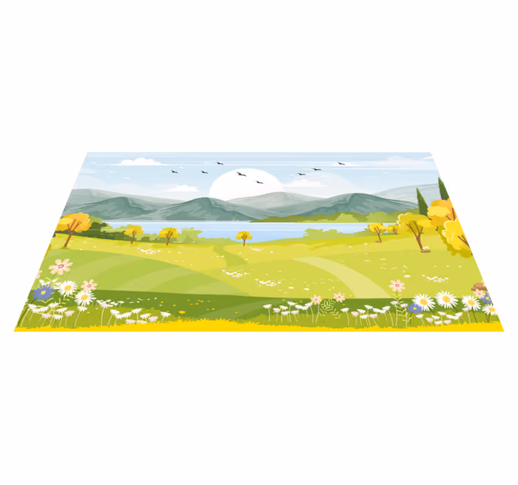 Crtani planinski krajolik vinil prostirka - TenStickers