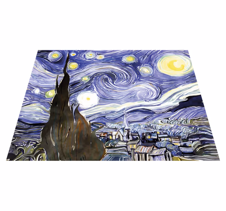 Van goghovo nebo sa zvijezdama vintage tepih - TenStickers