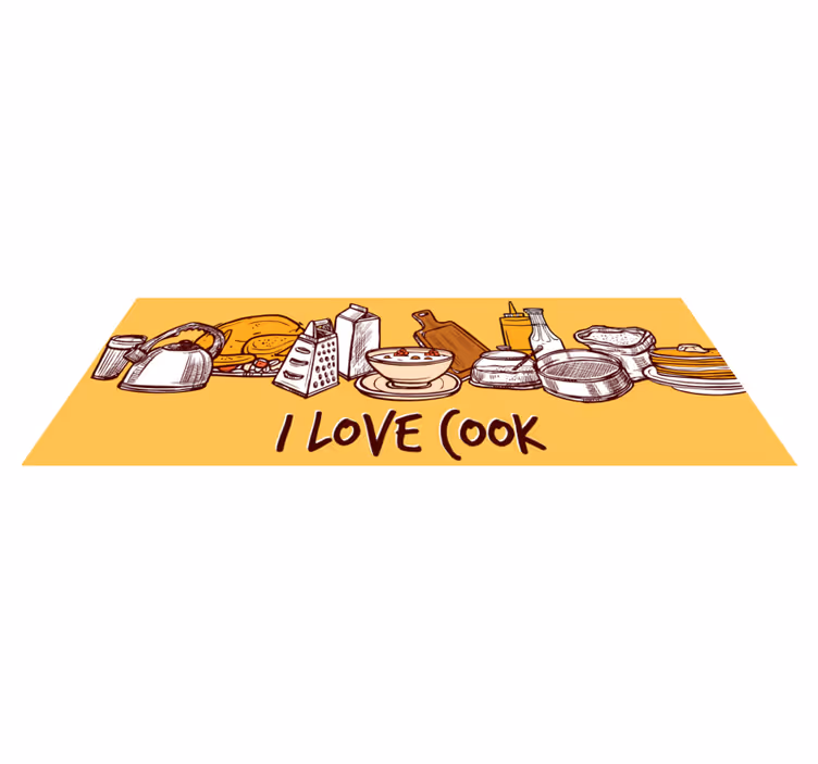 Vinil pod u kuhinji volim kuhati - TenStickers