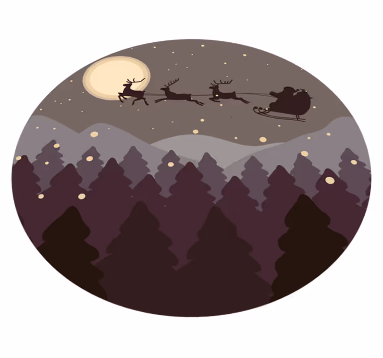 Prostirka za božićno drvce santa i saonica - TenStickers